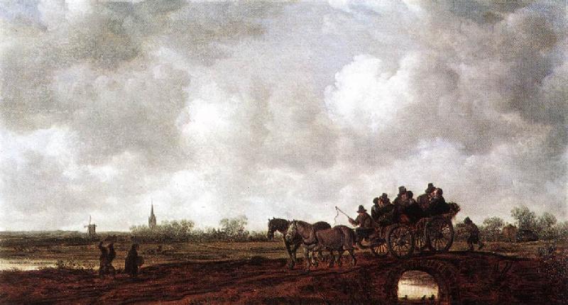 Jan van Goyen Horse Cart on a Bridge Germany oil painting art